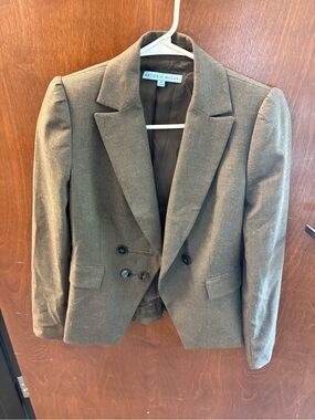 ANTONIO MELANI Olive-Brown Double-Breasted Blazer